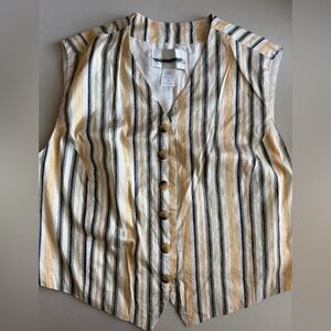💙💚💛MJ CARROLL Striped Silk Vest